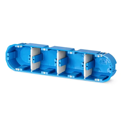 MULTIBOX 2 Installation box for empty walls, four-pole P4x60D fi4x60mm blue