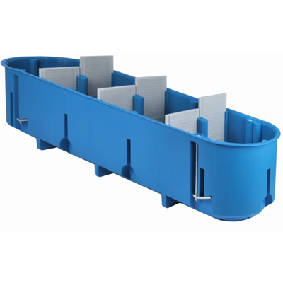 MULTIBOX 2 Installation box for empty walls, four-pole P4x60D fi4x60mm blue