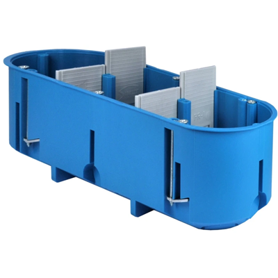 MULTIBOX 2 Installation box for empty walls, three-pole P3x60D fi3x60mm blue