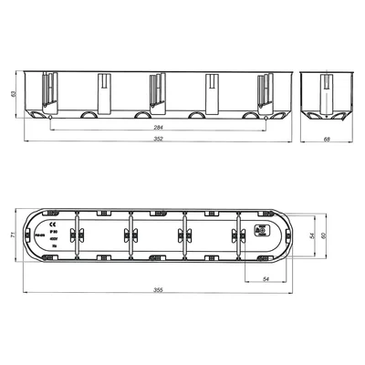 MULTIBOX 2 Installationsdose für leere Wände, fünfpolig P5x60D fi5x60mm blau
