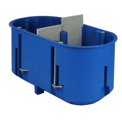 MULTIBOX 2 Two-pole installation box for empty walls with partition P2x60D fi2x60mm deep blue