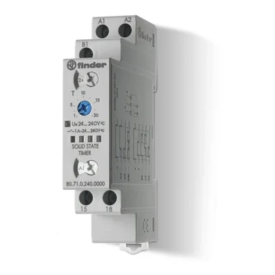 Multifunkční časové relé s výstupem SSR 1 NO; 1A; 24…240 V AC/DC; AI, DI, SW, BE, CE, DE