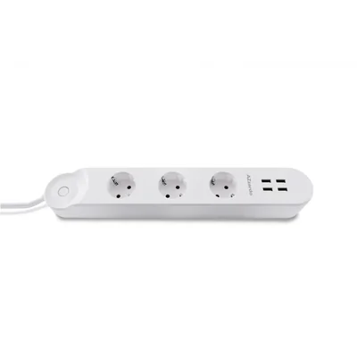 Multipresa Azzardo SMART 3 prese + 4xUSB WiFi bianca 1,5m AZ3477