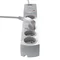 Multipresa con fusibile e sistema di protezione da sovratensione professionale, 5 prese, lunghezza 3m, 10A 230V 2300W, grigio