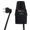 Multipresa con fusibile e sistema di protezione da sovratensione professionale, 5 prese, lunghezza 3m, 10A 230V 2300W, nero