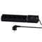 Multipresa con fusibile e sistema di protezione da sovratensione professionale, 5 prese, lunghezza 3m, 10A 230V 2300W, nero