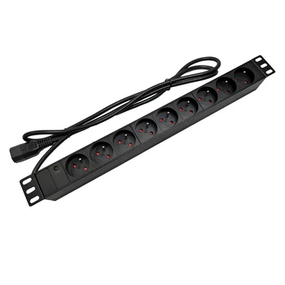 Multiprise 19 230 V - 9 prises (type E - CEE 7/5), avec LED, câble de 1,8 m C14 ALANTEC