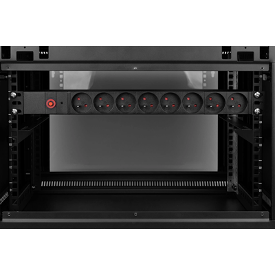 Multiprise 19" 8 prises avec mise à la terre et filtre antisurtension 2m noir
