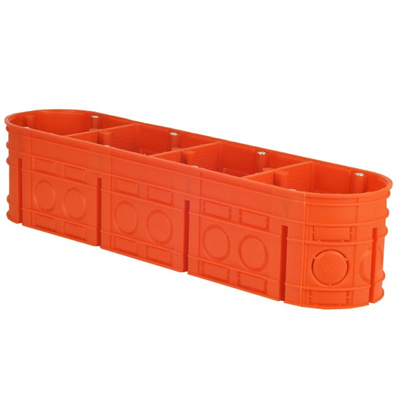 MULTIWALL Boîte d'encastrement tétrapolaire M4x60F 4xfi60mm orange