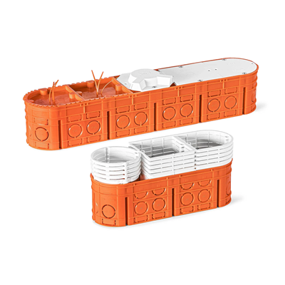 MULTIWALL Caja de empotrar tripolar M3x60F 3xfi60mm naranja