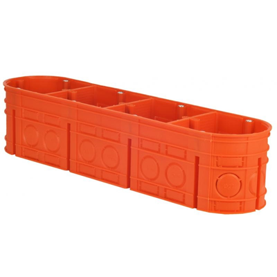 MULTIWALL Čtyřpólový podomítkový box M4x60F 4xfi60mm oranž.