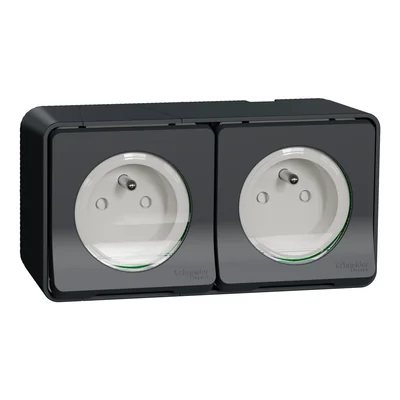 MUREVA STYL IP55 2P+PE double prise anthracite