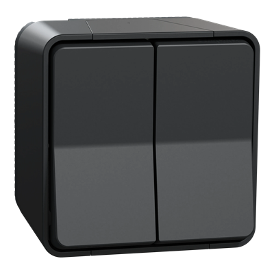 MUREVA STYL IP55 Anthrazit Doppel-Treppenschalter