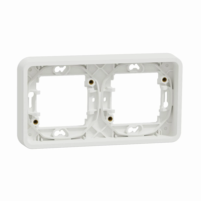 MUREVA STYL IP55 Base de empotrar doble horizontal blanco