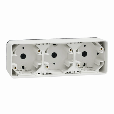 MUREVA STYL IP55 Base de pared triple horizontal, blanco