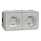 MUREVA STYL IP55 Socket 2P+PE double schuko white