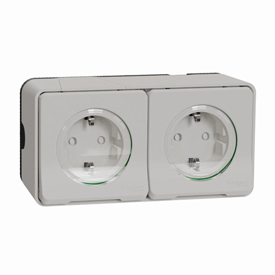 MUREVA STYL IP55 Socket 2P+PE double schuko white