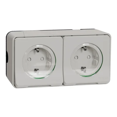 MUREVA STYL IP55 Toma schuko 2P+PE doble blanco