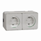 MUREVA STYL IP55 Toma schuko 2P+PE doble blanco