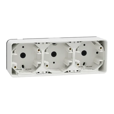 MUREVA STYL IP55 Triple base murale horizontale blanche