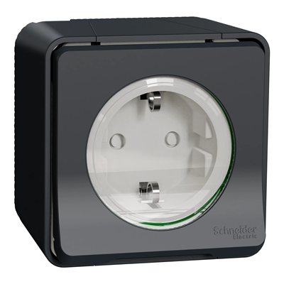 MUREVA STYLE IP55 Base de enchufe 2P+PE schuko bornes de tornillo antracita