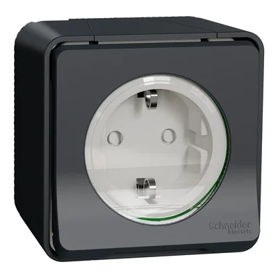 MUREVA STYLE IP55 Presa 2P+PE morsetti a vite schuko antracite