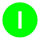 Mushroom button insert green "I", M22-XDP-G-X1