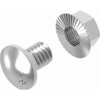 Mushroom head screw + serrated nut SGKM8x14