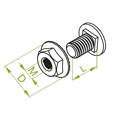 Mushroom head screw, SGKM6x20