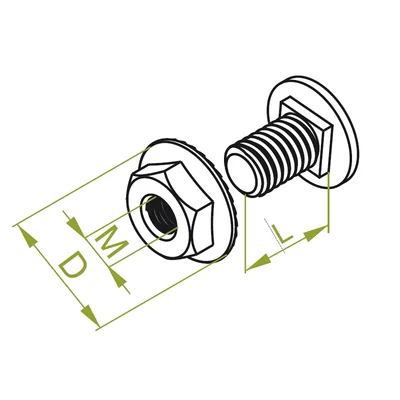 Mushroom head screw, SGKM6x20