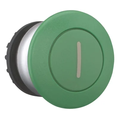 Mushroom push-button, green i, M22-DP-G-X1
