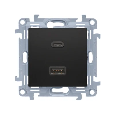 Nabíječka Simon 10 WC-EC2CAQXX-01-49X USB C+A (modul), 30W, 230V; černá