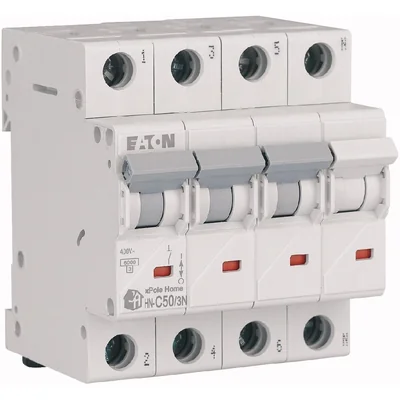 Nadproudový jistič HN-C50/3N 6kA, In=50A, charakteristika C, 3+N póly. Řada HN