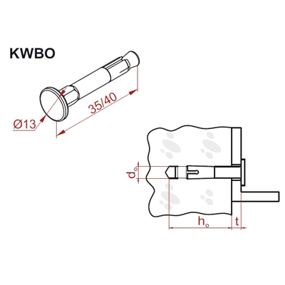 Nail anchor, KWBO6x35