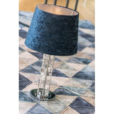 NANCY Tischlampe marineblauer Velours