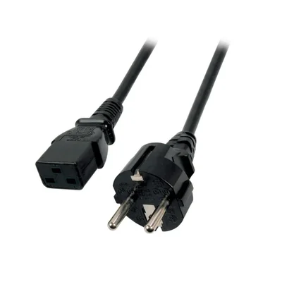 Napájecí kabel Schuko 180° - C19 180° 3m černý