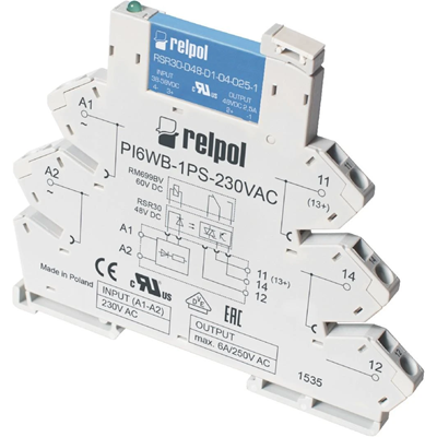 Narrow profile interface relay: 1P - one changeover contact PIR6WB-1PS-24VDC-R