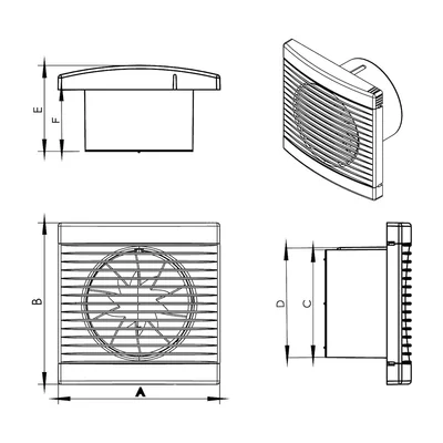 Nástěnný ventilátor PLAY CLASSIC 100 WCH