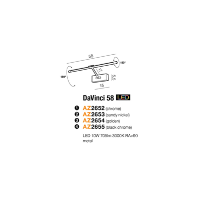 Настінний світильник DAVINCI 58 Gold