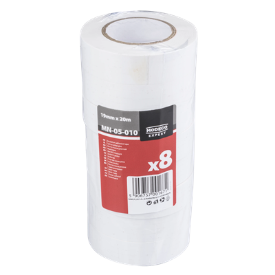 Nastro isolante bianco 19mm x 20m, certificato 1kV