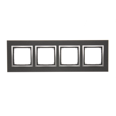 Nature-Metal INOX YIN IP20/IP44 4-gang frame