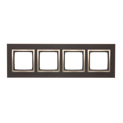 Nature-Wood Marco cuádruple ORO WENGE IP20/IP44