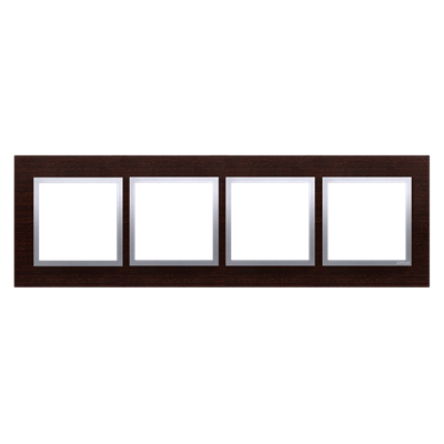 Nature-Wood Marco cuádruple PLATA WENGE IP20/IP44