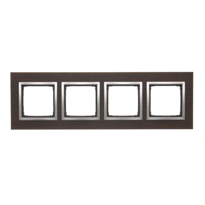 Nature-Wood Marco cuádruple PLATA WENGE IP20/IP44