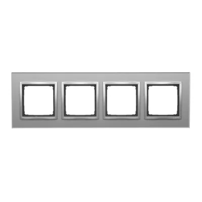 Naturglas 4-fach Rahmen SILVER MIST IP20/IP44