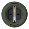 NAUTILUS Base de enchufe militar schuko con tapa flexible de conexión 16A 2P+Z 230V 50/60Hz IP66/68, conexión trasera, brida 75X75, contactos niquelados
