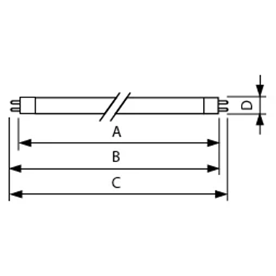 Neintegrovaná lineární zářivka 4W G5 230V 140lm NW