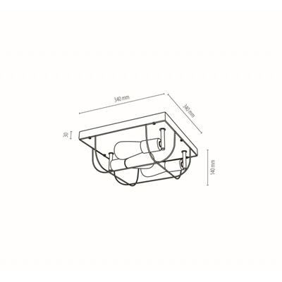 Netuno Plafon 34cm 15W IP20 stained pine