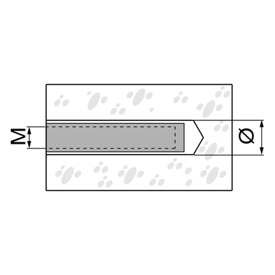 Netzhülsendurchmesser 22 mm, Länge 1000 mm, Gewinde M12-M16