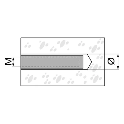 Netzhülsendurchmesser 22 mm, Länge 1000 mm, Gewinde M12-M16